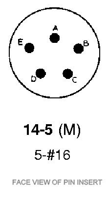 AE770W14-5S  5-Way Receptacle Crimp Contacts