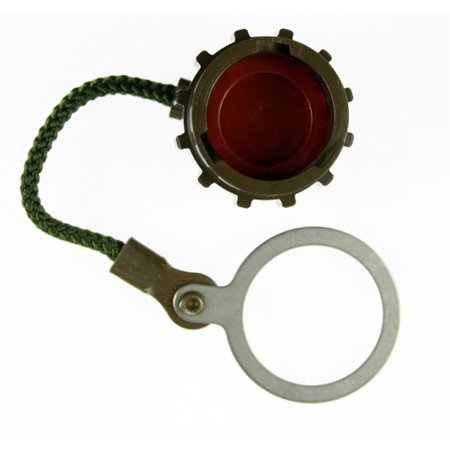 600073-12-12 Deutsch Protective Ribbed Receptacle Cap and Cord with Large Ring
