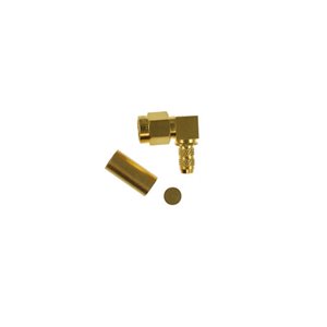 16SMA-50-3-106/111NE Huber Shuner Angled SMA Plug RG400 Solder/Crimp
