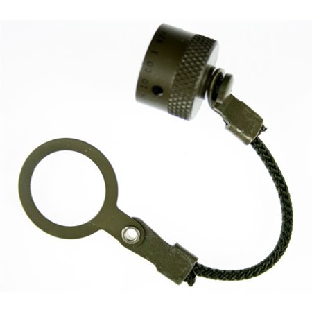 05-0527-10-30 MIL-DTL-26482 Metal Protetive Receptacle Cap with 3.0 Inch cord and large ring