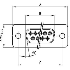 242A-11650X D-Sub Receptacle C-Filter 1300 pF Size 9