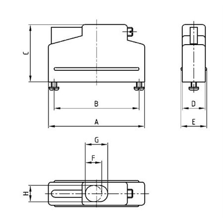 165X10389X  D-Sub Hood Single Piece Top Entry