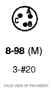 6020-8-98SE Amphenol 3-Way Receptacle Crimp Contacts
