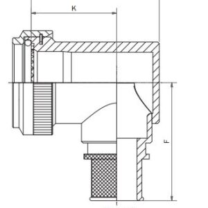 91H3-17-16-1-ZB Screened Emi/Rfi constant force spring adapter