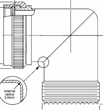 NCB4-R-15-02-012  MIL-DTL-38999 Series II 90 Degree  adapter shell only