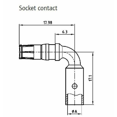 132C16019X D-Sub High Power contact Angled Solder bucket or Crimp