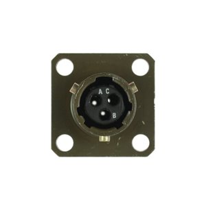 451-00R8-3AS50 Amphenol Wall Mount Receptacle 3-Way MIL-DTL-26482 Series-1