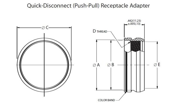 M83723/70G10 Glenair Receptacle adapter
