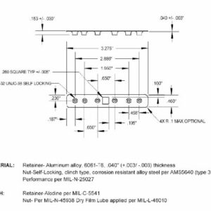 S630-01 Nut Plate Arinc 600 Size 3 single side